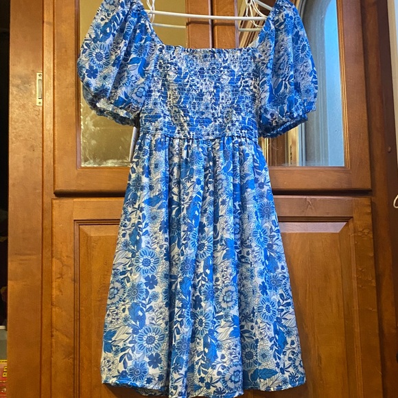 Sincerely Jules Vibrant Blue Floral Knee Length Small Dress NWT Spring Resort - Picture 4 of 10